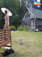 the cabin and clearing